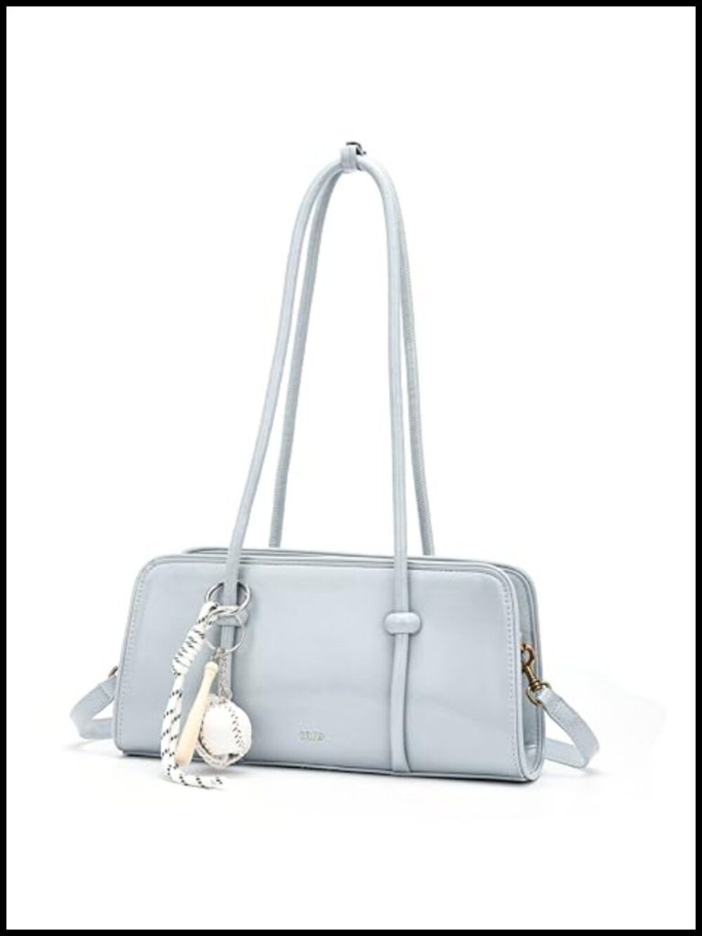 Women's Glossy PU Leather Satchel Crossbody Shoulder Bag with Multi Pockets